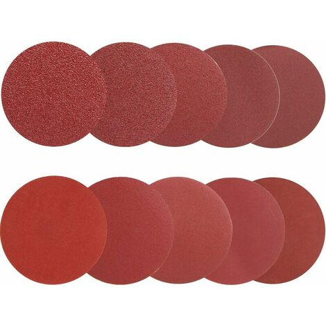 100Pcs 125mm Sanding Discs, Sanding Discs, 180/240/320/400/600/800/1000/1200/1500/2000 Sandpaper (10 Discs per Grit Size)