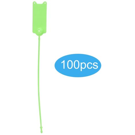 100Pcs 195mm Disposable Cable Zip Ties Anti Theft Self Locking Tie for Clothes Suitcase Shoes Bag Label Tag(Green )