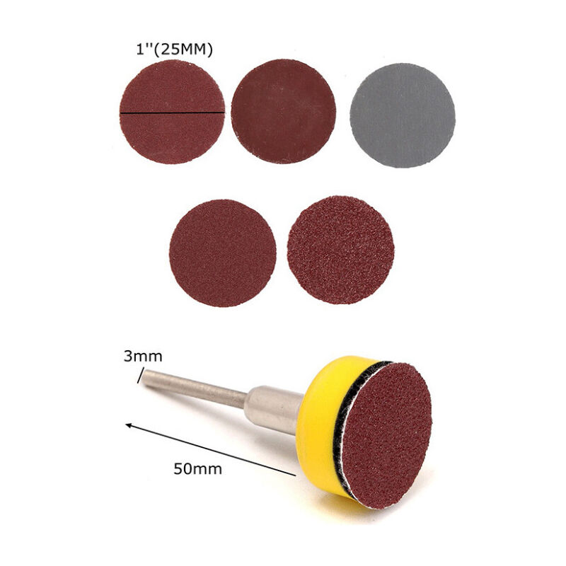 Linghhang - 100Pcs 25mm Round Sanding Discs, 100 180 240 1500 3000 Grit Self-Adhesive Sandpaper Sandpaper with Backing Pad for Grinding Polishing