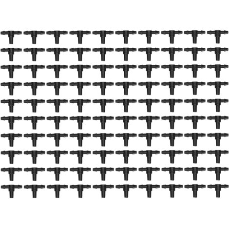 100PCS 4/7 Hose Connector Tee Connector Fittings for Garden Drip Irrigation Watering System
