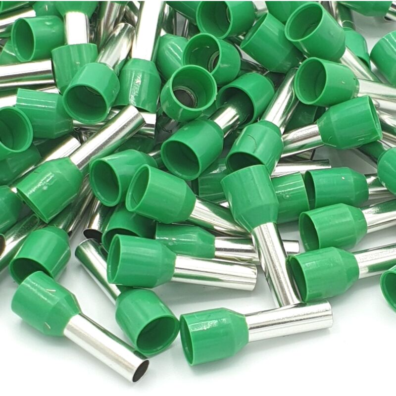 100pcs 6mm Insulated Green Single Cord End Terminal Crimp Bootlace Ferrules