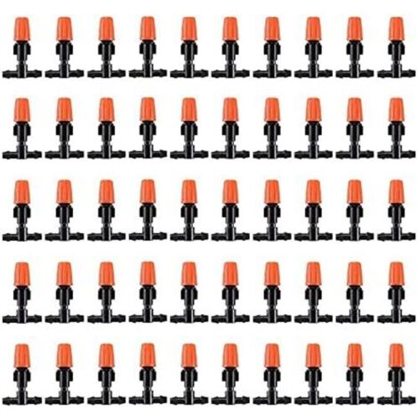 100pcs Adjustable Flow Micro Spray Irrigation Drippers, Adjustable Drip Irrigation Mister Heads for Garden