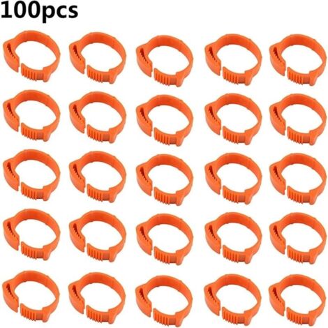 100PCS Bague Bague Oiseau Anneaux pour Pied Bague pour Poule,001-100 Bandes de Jambes Oiseau Numérotées,Anneau de Jambe réglable Poule (Orange,intérieur est d'environ 2 à 2,4 cm)-LIAIKI