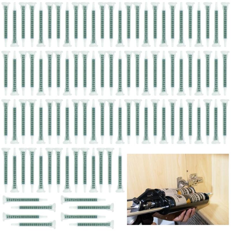 100PCS Buses de Mélange Carrées de Pistolet à Colle ab 1:1/2:1 Tubes Mélangeurs Statiques F6-16 Tube de Mélange ab Buses Mélangeuses pour Cartouche