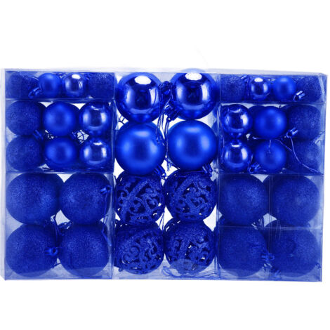 100pcs Christmas Ball Ornaments Shatterproof Hanging Balls for Christmas Tree Party DecorationBlue