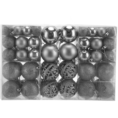100pcs Christmas Ball Ornaments Shatterproof Hanging Balls for Christmas Tree Party DecorationSilver