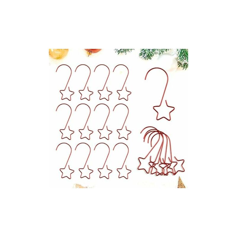100pcs Christmas Bauble Hooks, Christmas Tree Hanger, S-Shaped Christmas Bauble Hooks, Star Hooks for Hanging Christmas Tree Decorations (Red) drive