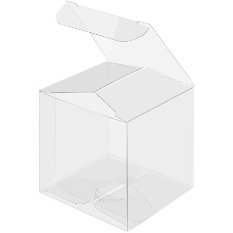 100pcs Clear Candy Box PVC Plastic Cube Gift Packaging Box for Chocolate Valentine Gift Wrapping,5cm x 5cm x 5cm Y