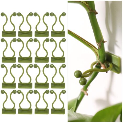 100Pcs Clip de Support pour Plantes Grimpantes, Clips de Plante Auto-adhésif, Clip de Fixation Murale Vigne Vert, Fixateur Mural, Clip Crochet de Support Plantes, Tuteur Clip, Decoration Mural Plante