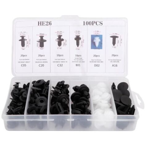 100pcs clips de garniture de panneau de porte de voiture porte de fixation de retenue de rivet kit de retenue universel -BON