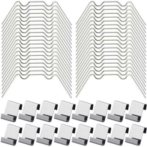 100Pcs Clips de Vitrage pour Serre Inclure 50Type W Serre Pinces en Acier Inoxydable et 50 Clips de Type Z pour Vitre de Serre
