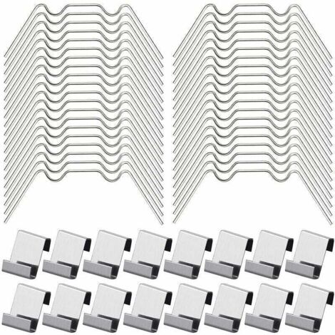 100Pcs Clips de Vitrage pour Serre Inclure 50Type W Serre Pinces en Acier Inoxydable et 50 Clips de Type Z pour Vitre de Serre,