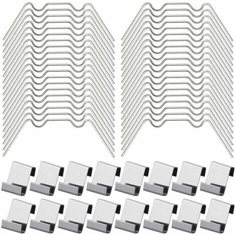 100Pcs Clips de Vitrage pour Serre Inclure 50Type W Serre Pinces en Acier Inoxydable et 50 Clips de Type Z pour Vitre de Serre