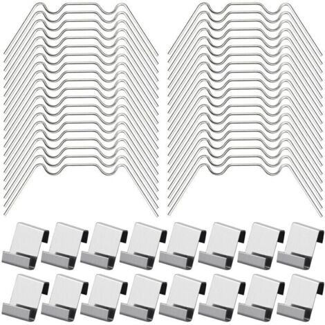100Pcs Clips de Vitrage pour Serre Inclure 50Type W Serre Pinces en Acier Inoxydable et 50 Clips de Type Z pour Vitre de Serre