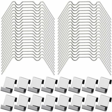 100Pcs Clips de Vitrage pour Serre Inclure 50Type W Serre Pinces en Acier Inoxydable et 50 Clips de Type Z pour Vitre de Serre