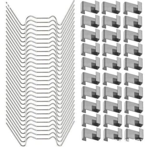 100Pcs Clips de Vitrage pour Serre Inclure 50Type W Serre Pinces en Acier Inoxydable et 50 Clips de Type Z pour Vitre de Serre