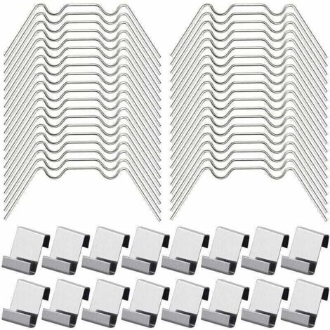 100Pcs Clips de Vitrage pour Serre Inclure 50Type W Serre Pinces en Acier Inoxydable et 50 Clips de Type Z pour Vitre de Serre,
