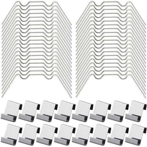 100Pcs Clips de Vitrage pour Serre Inclure 50Type W Serre Pinces en Acier Inoxydable et 50 Clips de Type Z pour Vitre de Serre