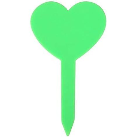 100Pcs Colors Heart Shaped Gardening Label PVC Material Plant Label Water Resistant Durable(Green)