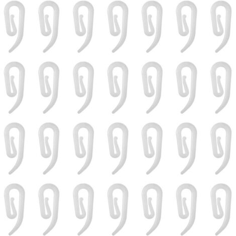 100pcs Crochets en Plastique Blanc pour Rideaux - Rail, Fenêtre, Porte et Douche