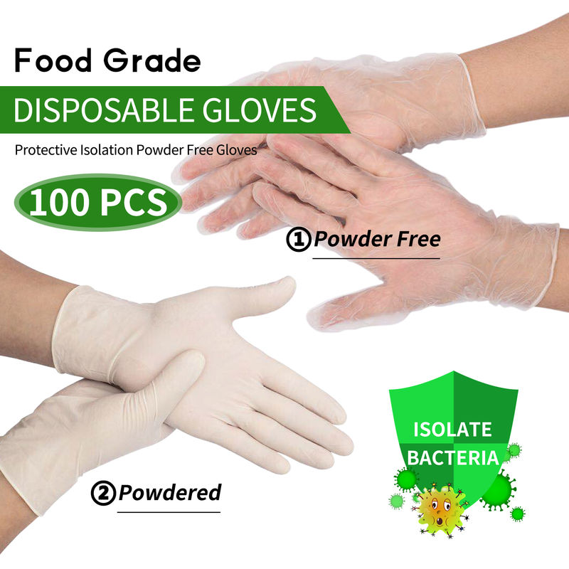 Elegant - 100PCS Disposable Gloves Latex Rubber Gloves Small,Powdered