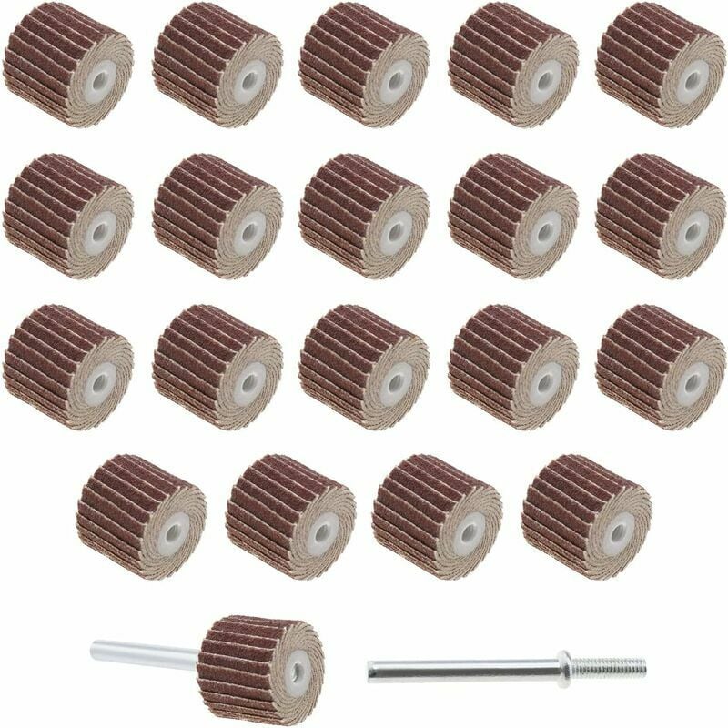 100pcs Disque de Ponçage 12mm 240 grain Papier Verre de Roue à Lamelles en Tissu Émeri Alliage de Zinc pour Outil Rotatif avec Mandrin à Tige,13 12