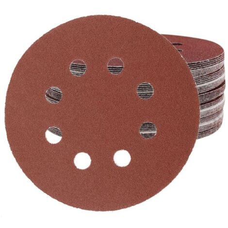 100pcs Disque de Ponçage Disques Abrasifs Grain Taille de 125mm Idéal pour Poncer/Polir/Dérouiller HSDPS5M100,220