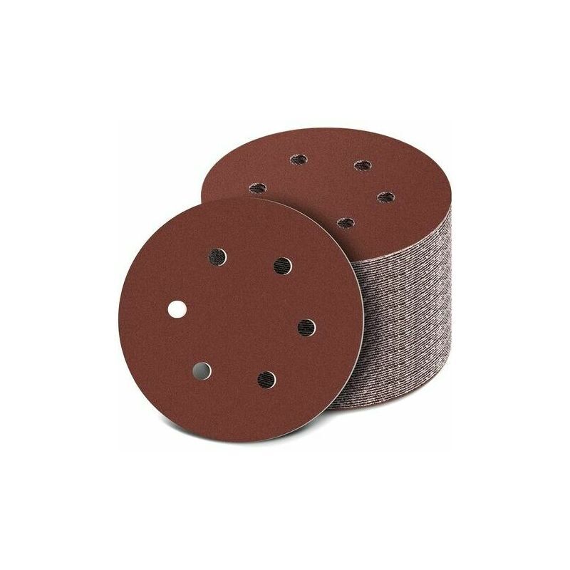 Ahlsen - 100Pcs Disques Abrasifs 40-800 Grain Taille 150Mm Disque De Ponçage De Idéal Pour Poncer Dérouiller(6 Polir Trous)