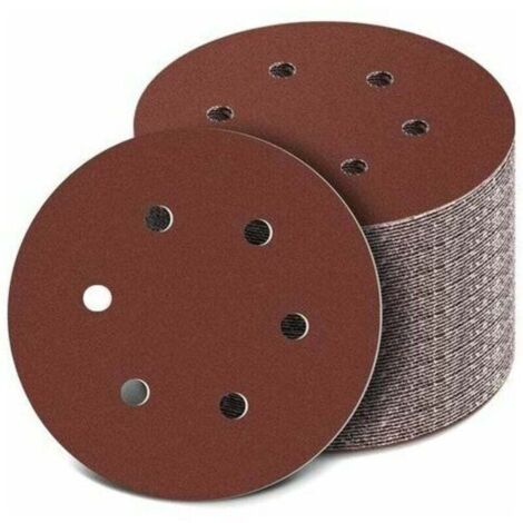 100Pcs Disques Abrasifs 40-800 Grain Taille 150Mm Disque De Ponçage De Idéal Pour Poncer Dérouiller(6 Polir Trous)