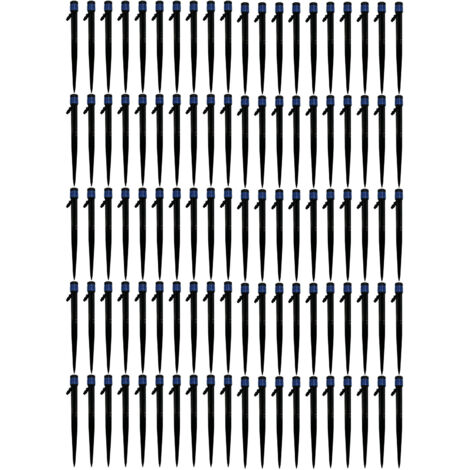 100pcs Drip Emitters 360 Degree Adjustable Water Flow Drippers Sprayer for Patio Lawn Bed Watering System 13cm / 5.1in Blue