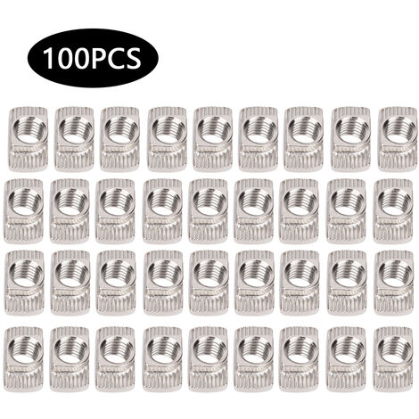 100pcs écrou en T standard européen 45T-M8 écrou coulissant en T fileté pour profilé en aluminium