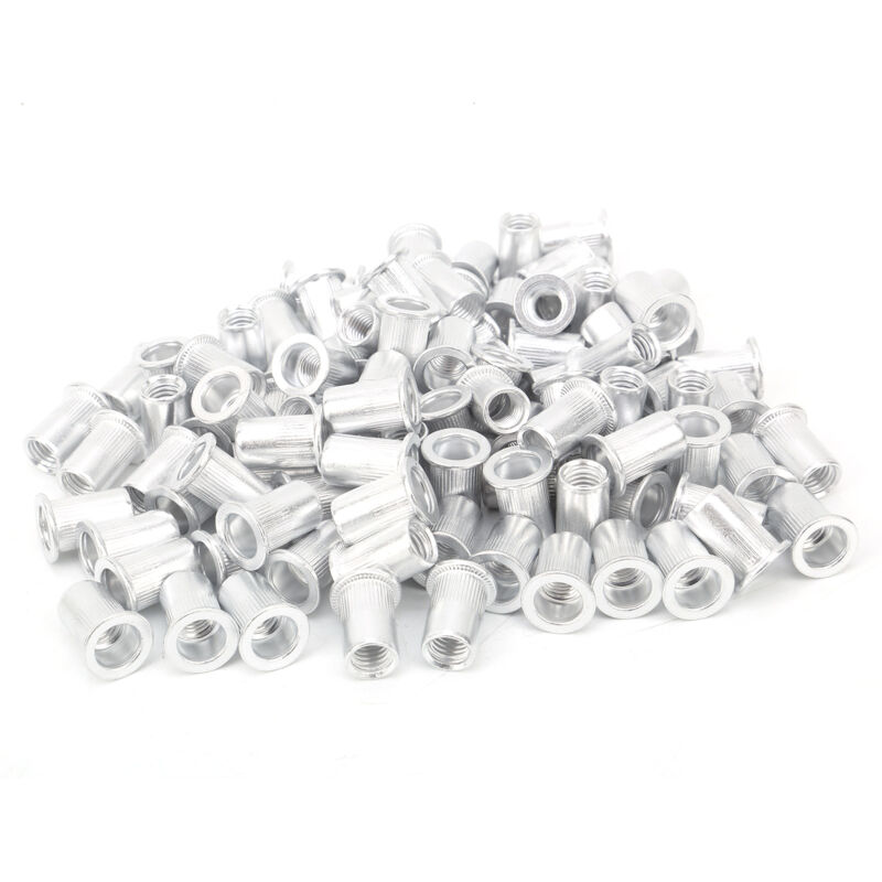 100Pcs Ecrous à Tirer Tête Plate Aluminium Quincaillerie Verticale Accessoires WJ-30045M8