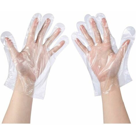 100pcs gants en plastique jetables gants jetables taille moyenne convient à la plupart des gens