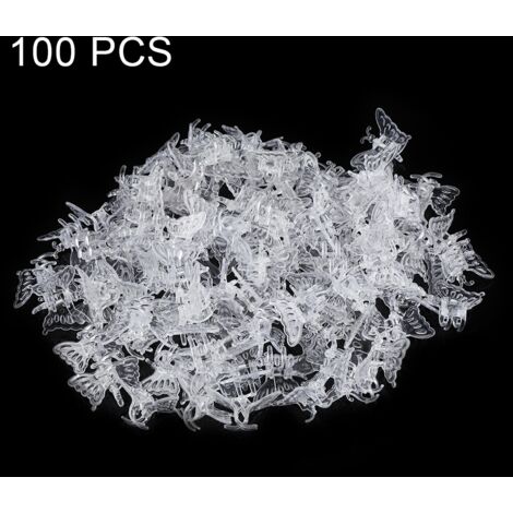 100Pcs Garden Tools Stem Clips Grow Upright Orchid Plastic Mini Stalks Flower