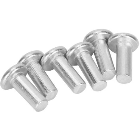 100pcs GB867 M4 Rivets en aluminium à tête plate Rivet solide à tête plate (M4  12)