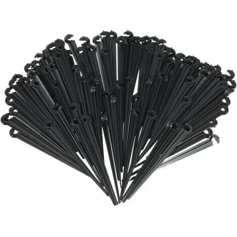 100PCS Goutteur Irrigation Réglable de Tuyau, Système d'Arrosage Automatique Goutte à Goutte, Gicleurs Drippers, Piquets de Support, pour Plante Serre/DIY Jardin/Parterres de Fleurs/Herbes