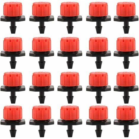 100PCS Goutteurs Irrigation Goutte à Goutte dripper, Buses de Gicleurs Émetteur Jardin, Arrosage Goutte à Goutte Automatique 360° Réglable pour Plante Serre Pelouse DIY