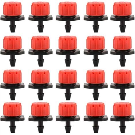 100PCS Goutteurs Irrigation Goutte à Goutte dripper, Buses de Gicleurs Émetteur Jardin, Arrosage Goutte à Goutte Automatique 360° Réglable pour Plante Serre Pelouse DIY