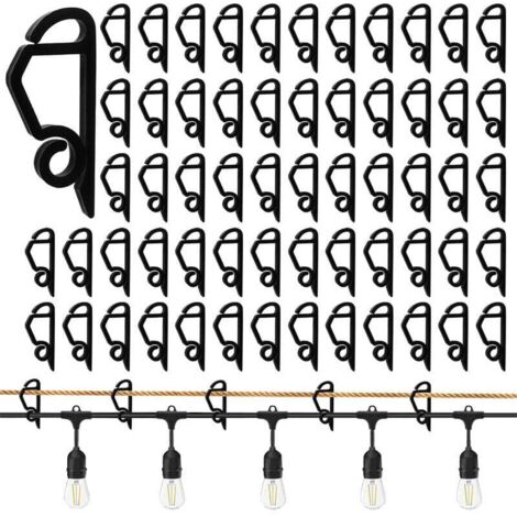 100pcs Gutter Hooks for Hanging Christmas Lights Indoor Outdoor Universal (Black) MUMU