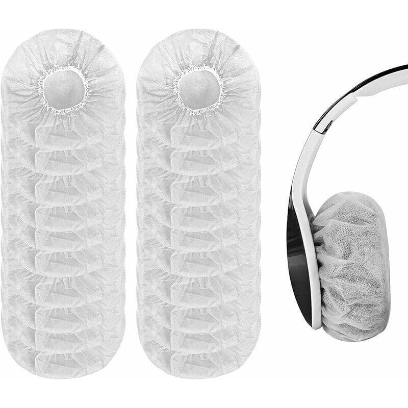 100pcs Hygienic Disposable Ear Pad Covers, Headphone Ear Pad Covers for Most Headphones with 8-13cm Ear Pads (White)