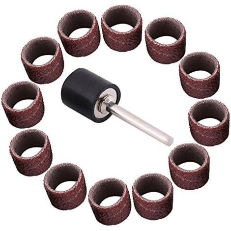 100pcs Kit de Manchons Abrasifs Tambour De Ponçage, Tambours Papier Verre Ponçage Mandrel Woodworking Craft Polissage(80 Grit) 80 Grit -