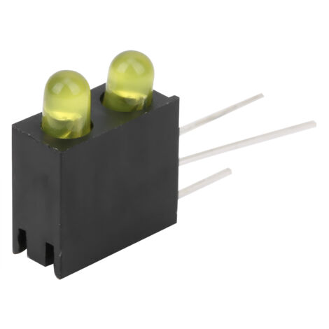100Pcs LED 3mm Jaune avec Support Double Trou pour Éclairage Industriel et Signalisation - Ampoules Haute Luminosité