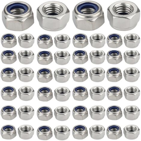 100pcs M5 Écrous Autobloquants Écrous M5 Écrous Acier Inoxydable Écrous M5 Écrous M5 Écrous M5 Acier Inoxydable Écrous de Sécurité Écrous de Sécurité