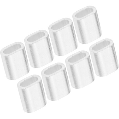 100Pcs Manchons de Serrage en Aluminium pour Câbles Acier, Douilles de Raccordement Ovales à 1 Trou M4 AL6063