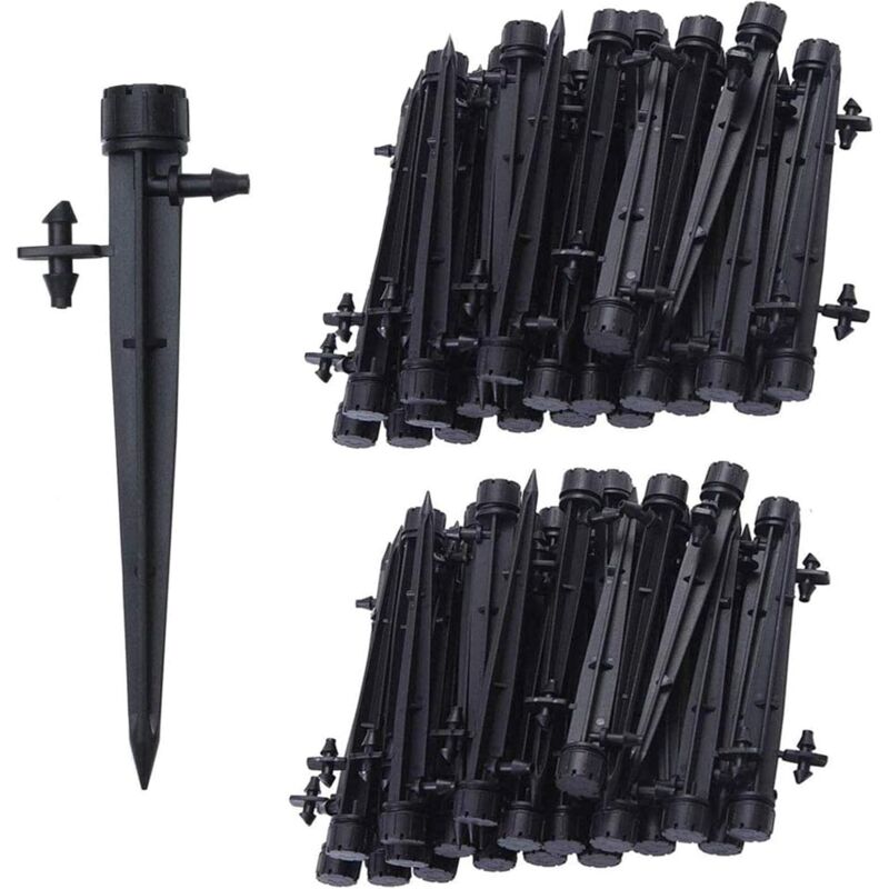 100pcs Micro-asperseur D'irrigation Goutte à Goutte, 360 Degrés 8 Trous d'eau Flux Irrigation Emetteurs pour Tube de 1/4 (4-7mm), pour Système