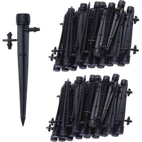 100pcs Micro-asperseur D'irrigation Goutte  Goutte, 360 Degrs 8 Trous D'eau Flux Irrigation Emetteurs Pour Tube De 1/4 (4-7mm), Pour Systme D'irri