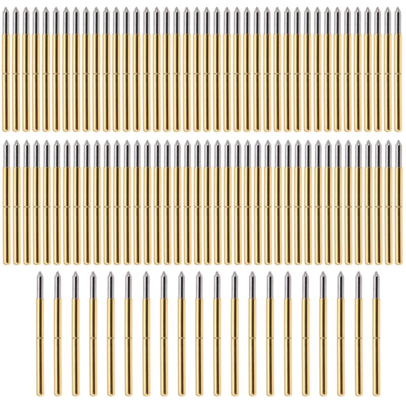100pcs P125-B Sonde de test 2.0mm Pointes de détection de test à ressort Pointes de pogo en laiton