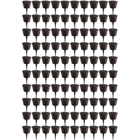 100PCS Panier à Engrais en Plastique avec Couvercle pour Plantes, Pot de Culture pour Succulentes, Orchidées et Bonsaïs, Taille Petite