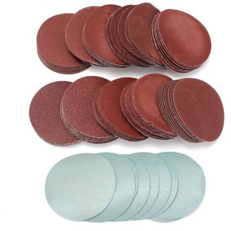 100Pcs Papier De Verre Ponçage Polissage Disque Feuille Abrasif 80-3000 Grit 3Pouce 75mm