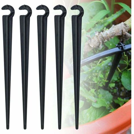 100pcs PE Hose Holders, Ground Pegs, 7mm Diameter, Hose Holder, Drip Irrigation Hooks for Garden Watering